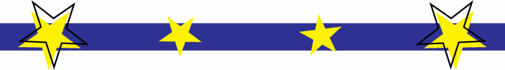 Graphic with stars on a blue background